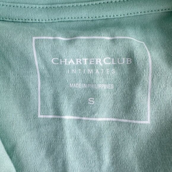 Charter Club & State of Day Green Cotton Stretch Jersey Set of 3 Pajama Tops - Picture 2 of 6